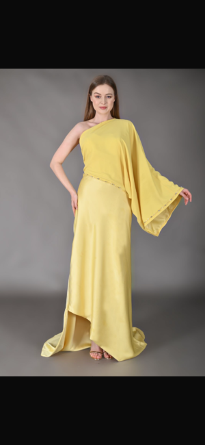 فستان سهرة أصفر